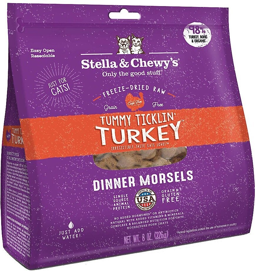 Stella &amp; Chewy&#39;s Freeze-Dried Tummy Ticklin&#39; Turkey Dinner for Cats 8oz