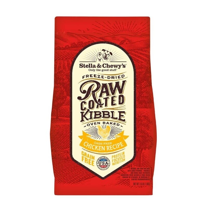 Stella &amp; Chewy&#39;s Raw Coated Chicken Recipe Kibble 3.5#