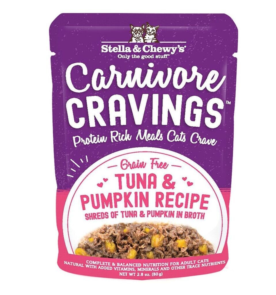 Stella &amp; Chewy&#39;s Carnivore Cravings Tuna &amp; Pumpkin Recipe Cat Food 2.8oz Pouch