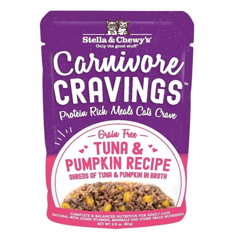 Stella &amp; Chewy&#39;s Carnivore Cravings Tuna &amp; Pumpkin Recipe Cat Food 2.8oz Pouch
