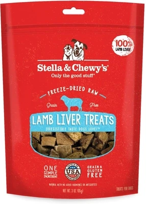 Stella &amp; Chewy&#39;s Lamb Liver Single Ingredient Freeze-dried Dog Treats 3oz