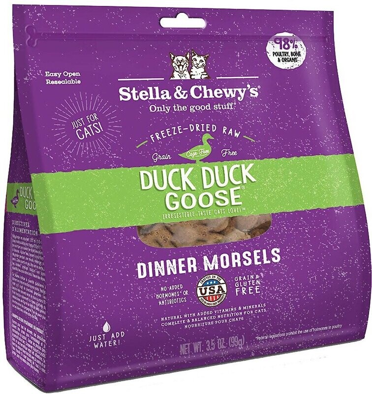 Stella &amp; Chewy&#39;s Duck Duck Goose Dinner Morsels Grain-Free Freeze-Dried Cat Food - 3.5 oz. bag