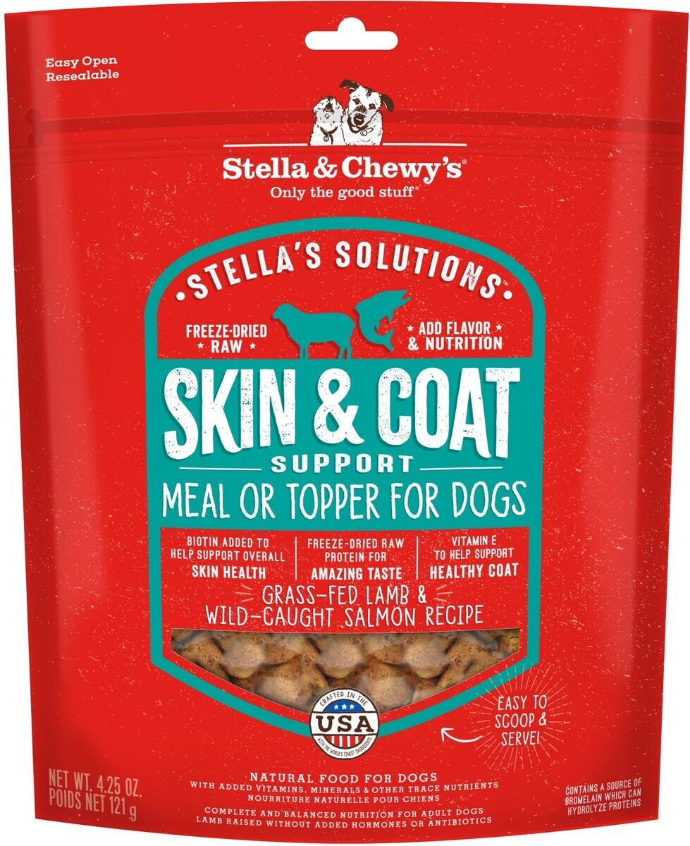 Stella &amp; Chewy&#39;s Stella&#39;s Solutions Skin &amp; Coat Support Freeze-Dried Raw Grass-Fed Lamb &amp; Wild-Caught Salmon 4.25oz