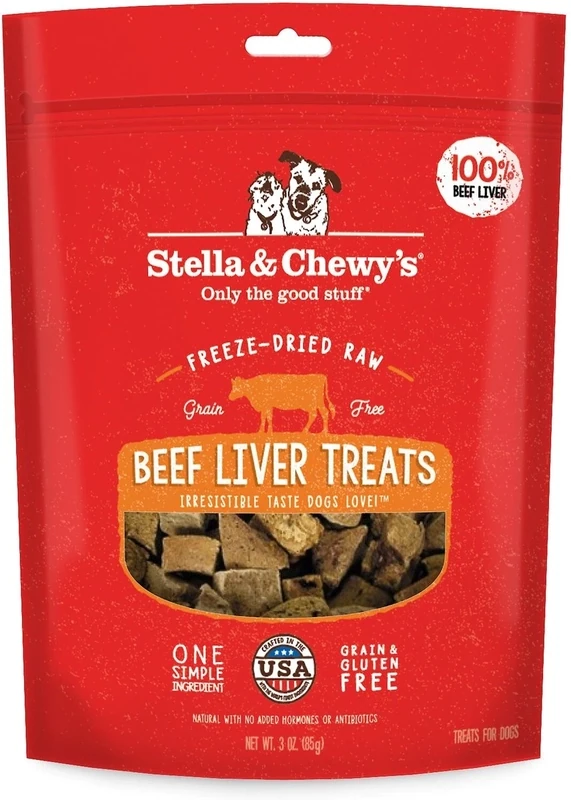 Stella &amp; Chewy&#39;s Beef Liver Freeze-dried Raw Dog Treats 3 oz.
