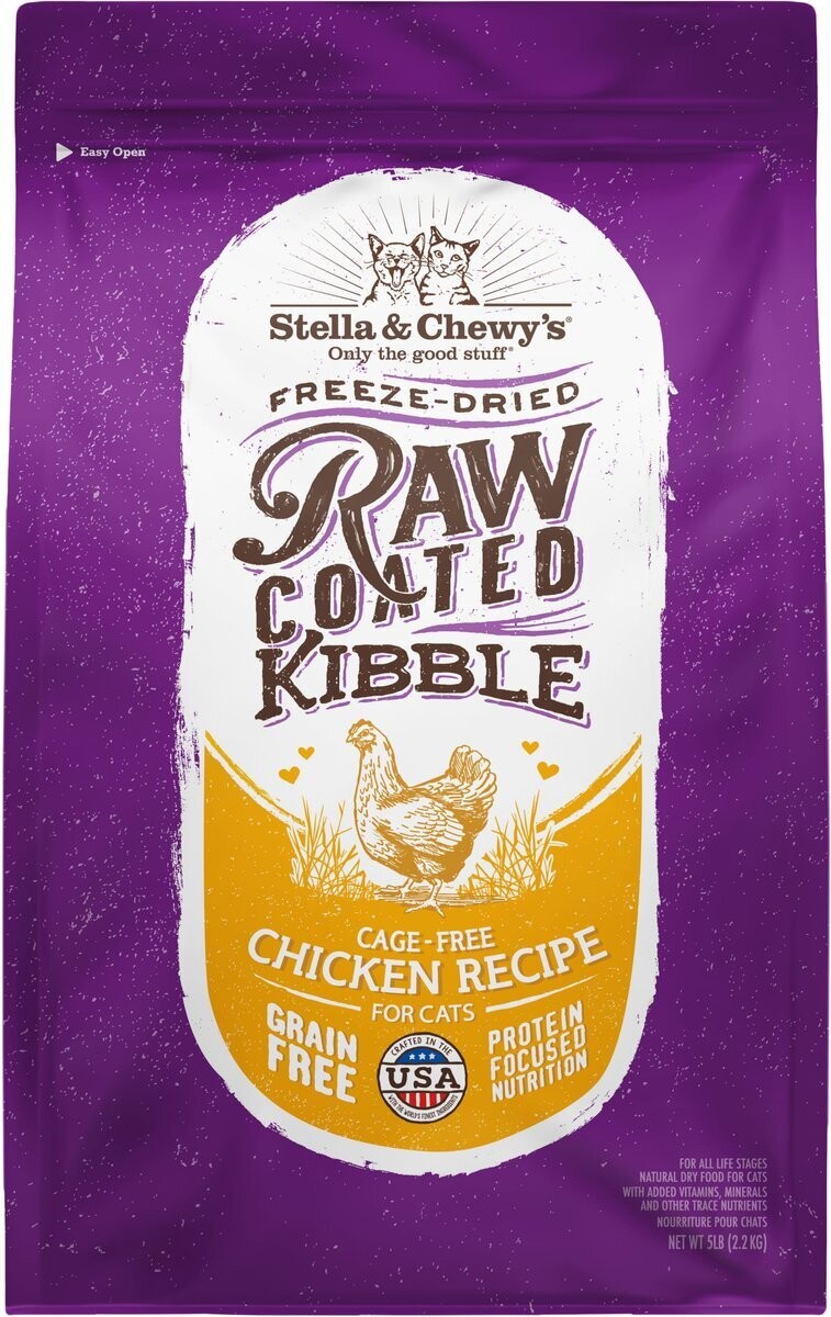 Stella &amp; Chewy Cat FD Raw Coated Kibble Chicken 5lb.