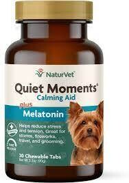 NaturVet Quiet Moments Chewable Tablets Calming Supplement for Dogs Time Release Tablets (60 Ct)