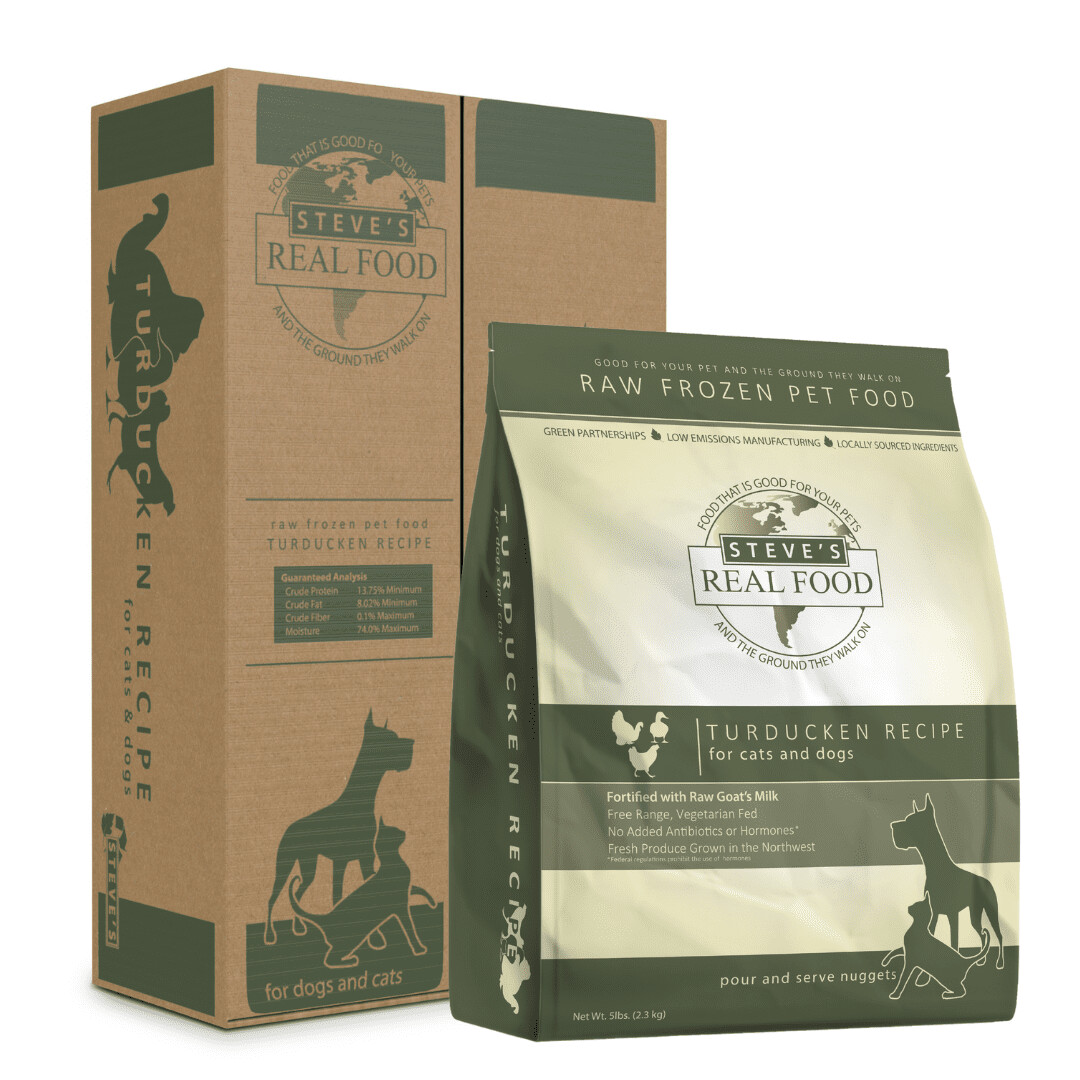Steve&#39;s Raw Frozen Patties Dog &amp; Cat Food - Turducken 13.5lb