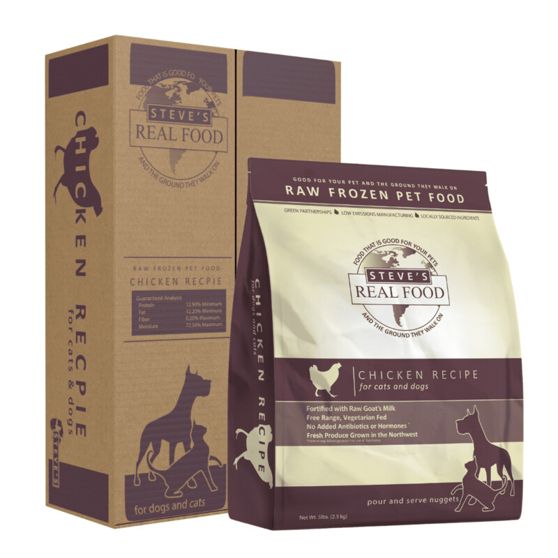 Steve&#39;s Raw Frozen Patties Dog &amp; Cat Food - Chicken 13.5lb