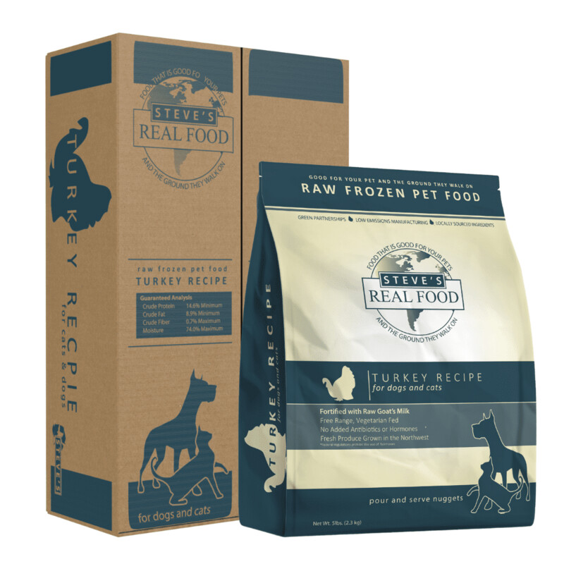 Steve&#39;s Raw Frozen Patties Dog &amp; Cat Food - Turkey 13.5lb