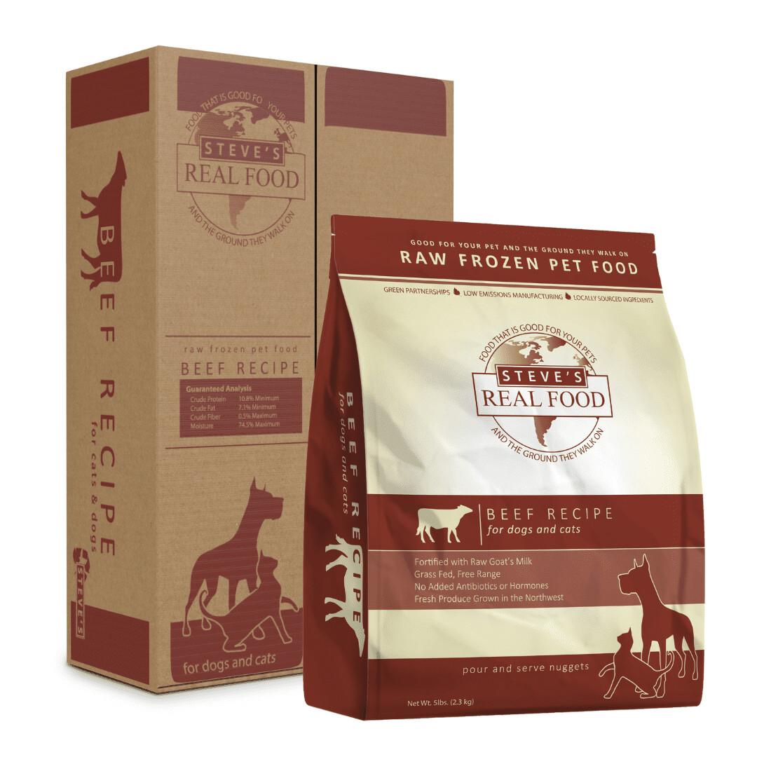 Steve&#39;s Raw Frozen Patties Dog &amp; Cat Food - Beef 13.5lb