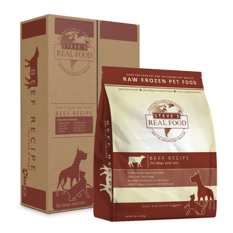 Steve&#39;s Raw Frozen Patties Dog &amp; Cat Food - Beef 13.5lb