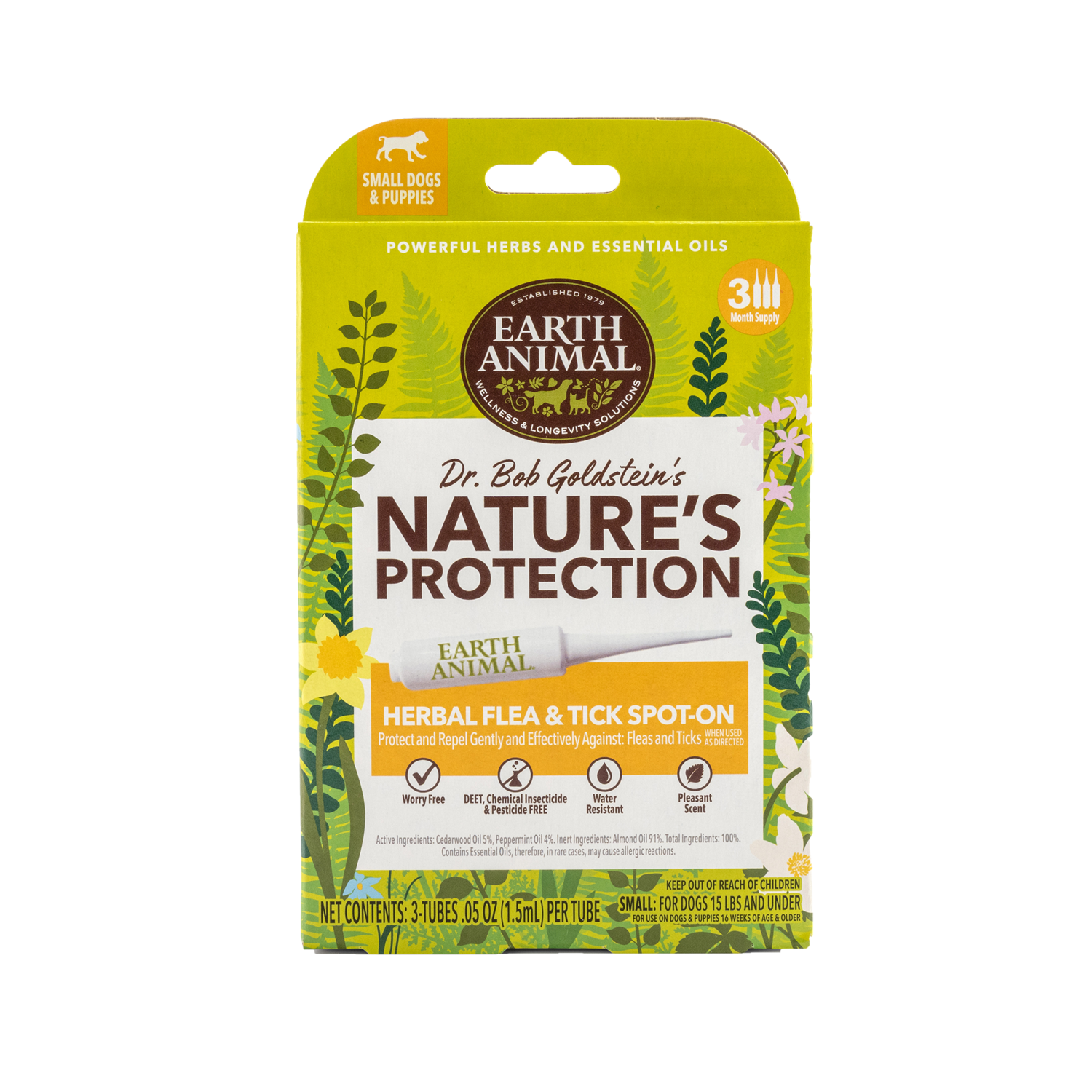 Earth Animal Dog Herbal Spot-On Flea and Tick - Small