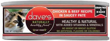 Dave&#39;s Cat Grain Free Saucey Chicken &amp; Beef 5.5oz