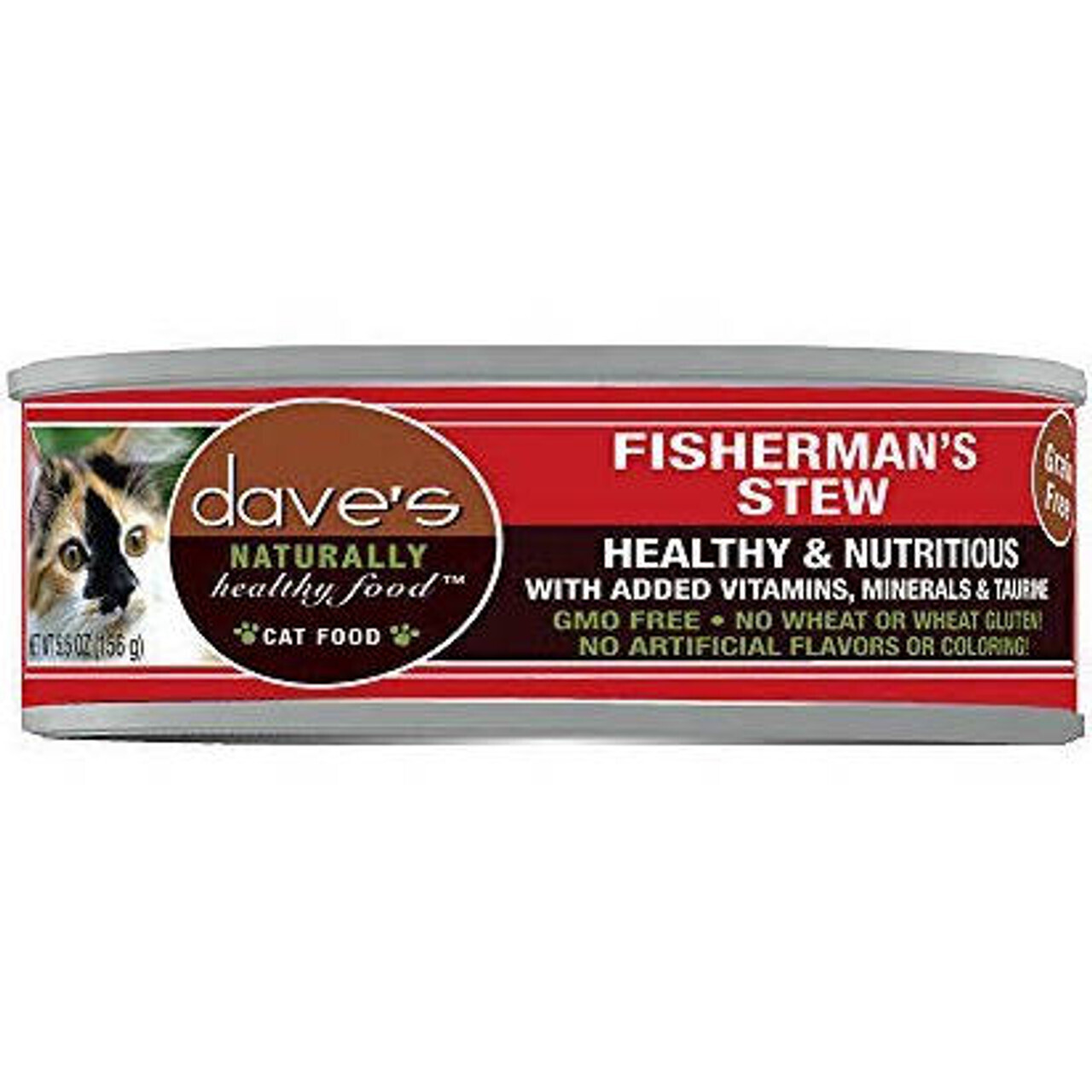 Dave&#39;s Cat Food Naturally Healthy Grain-Free Fisherman&#39;s Stew Canned Cat Food - 5.5 oz.