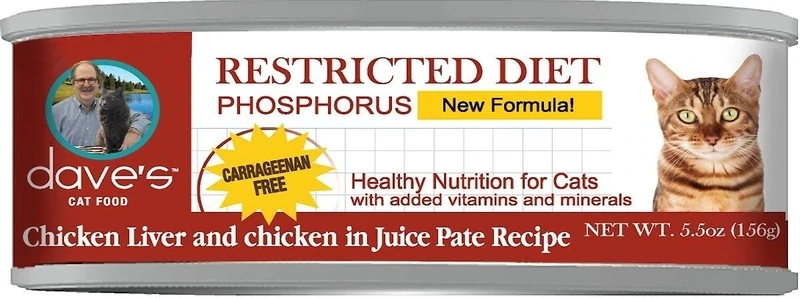 Dave&#39;s Cat Food Restricted Diet Protein &amp; Phosphorus Chicken Formula in Sauce Grain-Free Canned Cat Food - 5.5 oz.