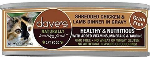 Dave&#39;s Shredded Chicken &amp; Lamb Dinner in Gravy 2.8oz