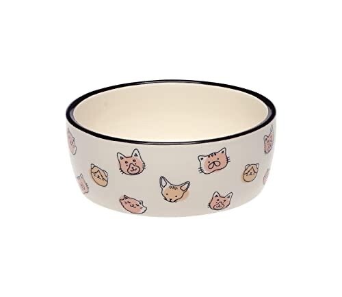 Pearhead Cat Faces Water or Food Bowl - Blush