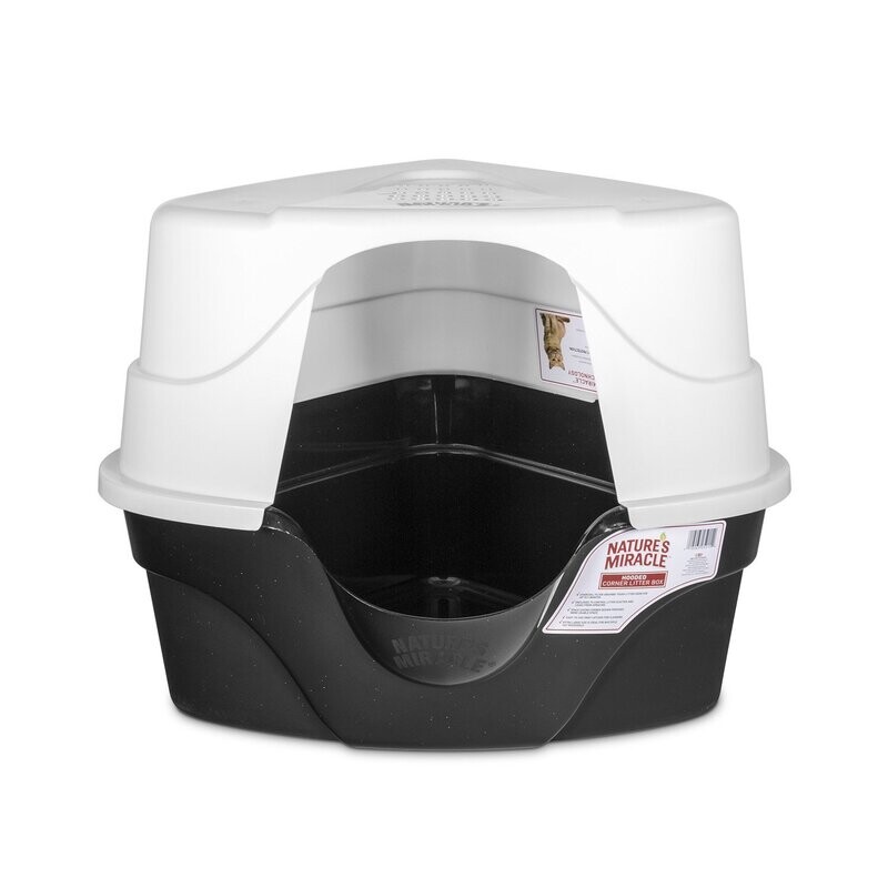 Nature&#39;s Miracle Just For Cats Advanced High Sided  Hooded Corner Cat Litter Box