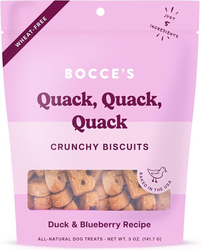Bocce&#39;s Bakery Everyday Quack Quack Quack Soft &amp; Chewy Dog Treats 6oz.