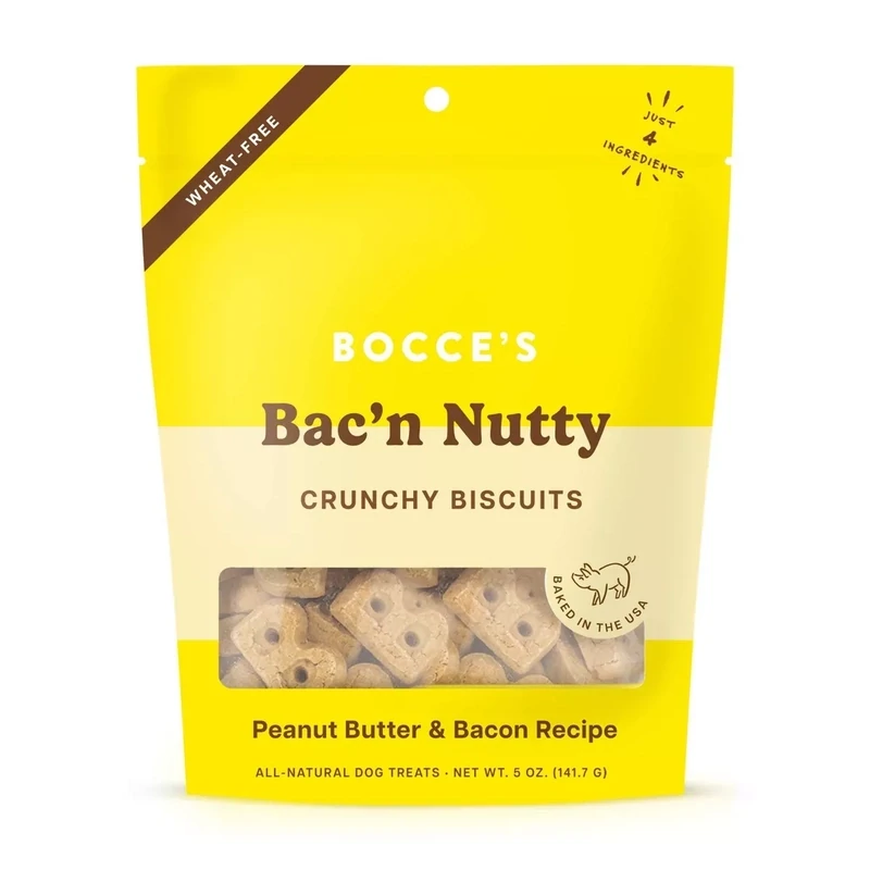 Bocce&#39;s Bakery Everyday Bac&#39;N Nutty Crunchy Dog Treats 6oz.