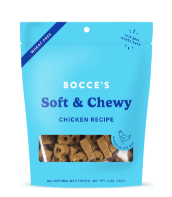 Bocce&#39;s Bakery Dog Treats Soft &amp; Chewy Chicken 6oz.