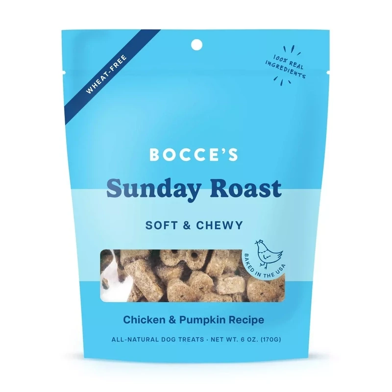 Bocce&#39;s Bakery Everyday Sunday Roast Soft &amp; Chewy Dog Treats 6oz.