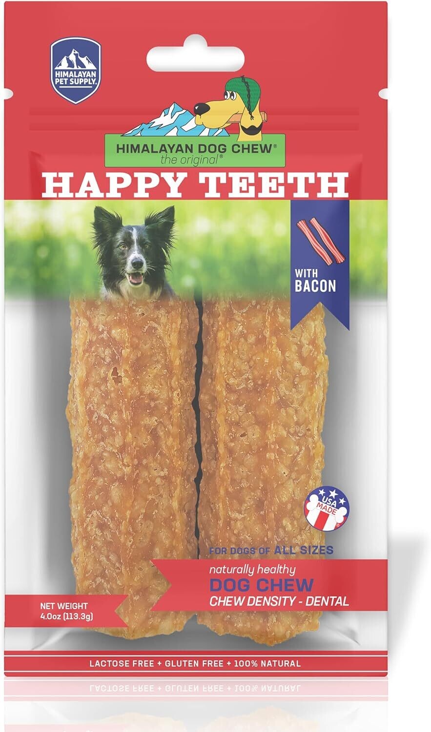 Himalayan Dog Chew Happy Teeth Bacon 4oz
