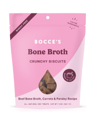 Bocce&#39;s Bakery Dog Bone Broth Crunchy Biscuits 5oz