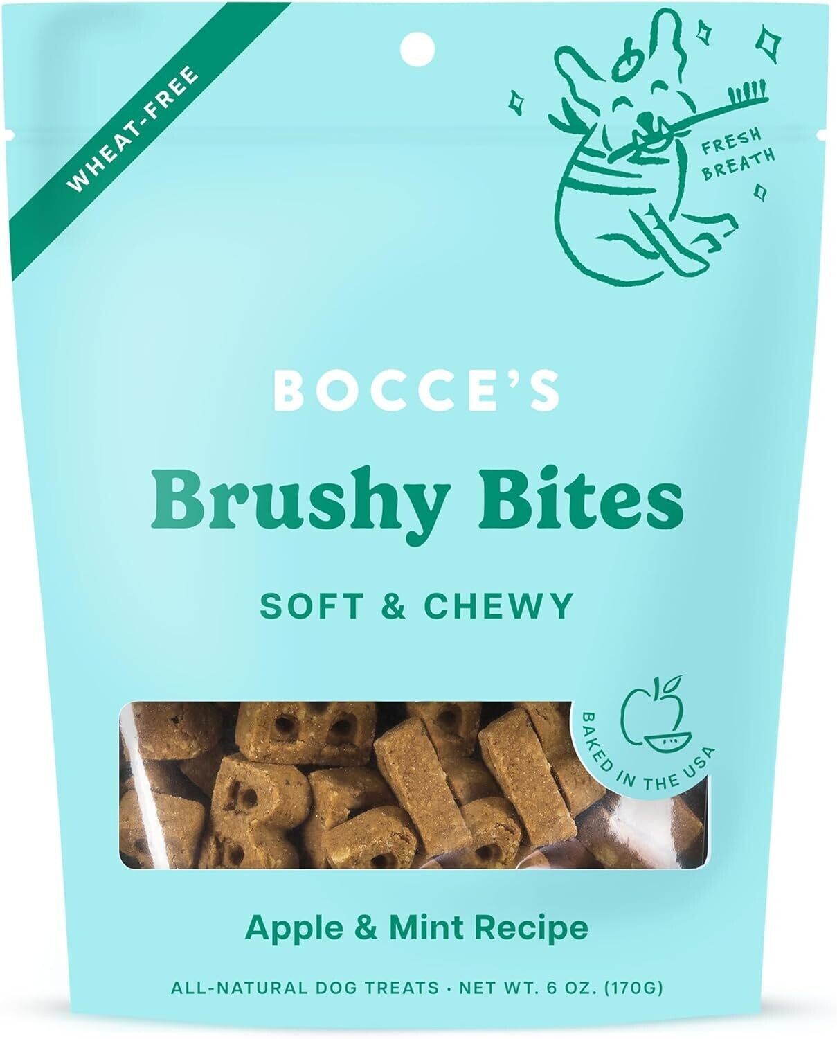 Bocce’s Bakery Dog Dailies Soft &amp; Chewy Brushy Bites 6oz