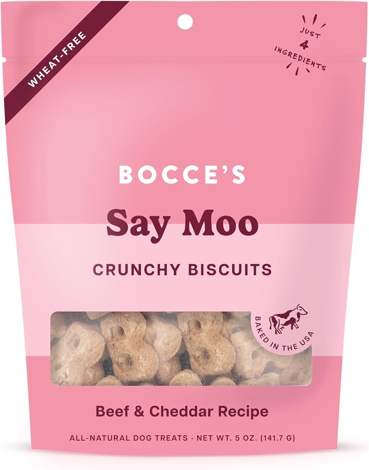 Bocce&#39;s Bakery Everyday Say Moo Crunchy Dog Treats 6oz.