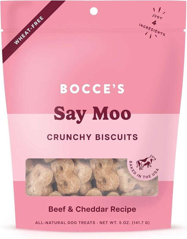 Bocce&#39;s Bakery Everyday Say Moo Crunchy Dog Treats 6oz.