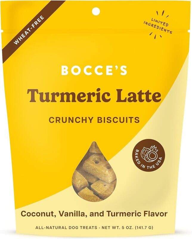 Bocce&#39;s Bakery Dog Turmeric Latte Crunchy Biscuits 5oz