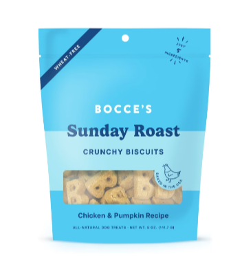 Bocce&#39;s Bakery Everyday Sunday Roast Crunchy Dog Treats 6oz.
