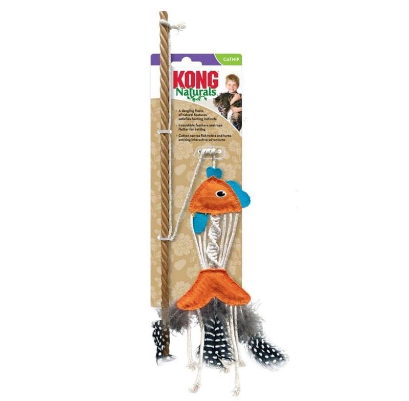 Kong Naturals Teaser Fish Wand Cat Toy