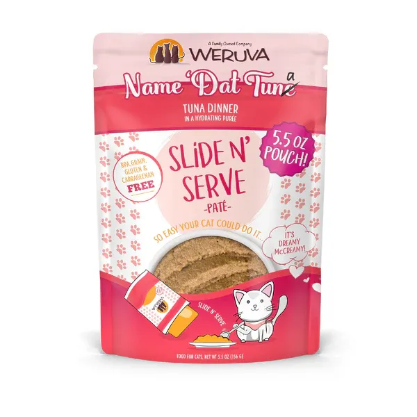 Weruva Cat Slide N&#39; Serve Pate Name Dat Tuna Dinner Wet Cat Food - 5.5 oz.