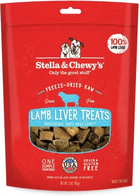 Stella &amp; Chewy's Lamb Liver Single Ingredient Freeze-dried Dog Treats 3oz