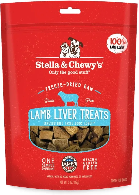 Stella &amp; Chewy's Lamb Liver Single Ingredient Freeze-dried Dog Treats 3oz