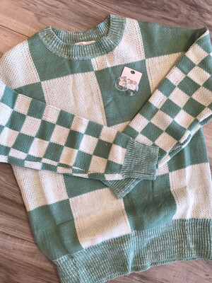 AD5214 Mint Checkered Sweater 
