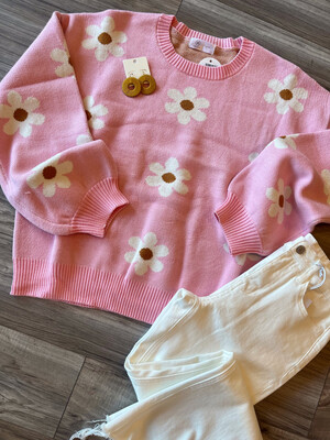 AD5215 Pink Flower Knit 