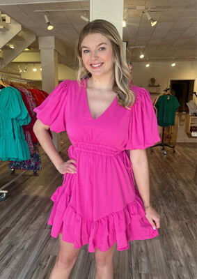 AD5191 Pink Ruffle Dress