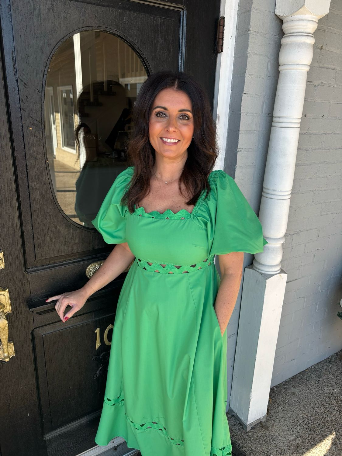 AD5478 Kelly Green Scallop Maxi