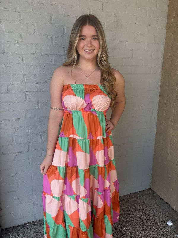 AD5491 Multi Smocked Back Dress