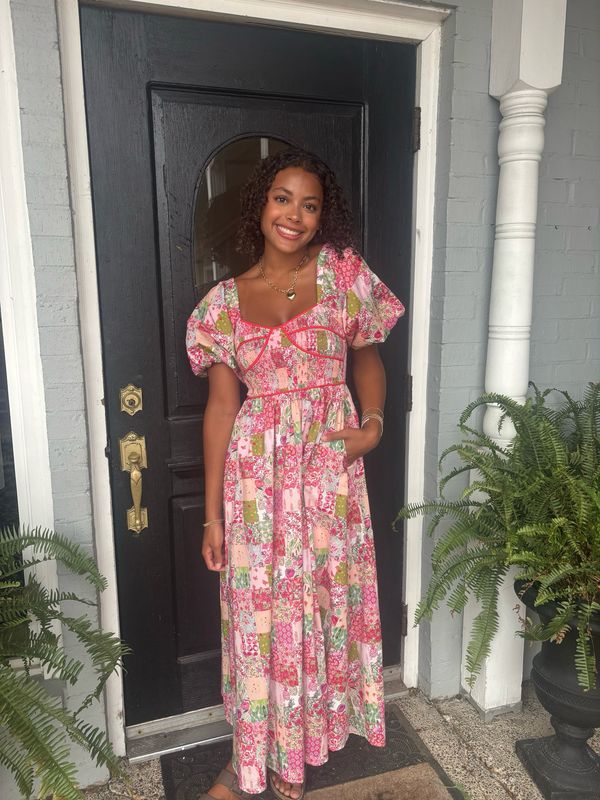 AD5544 Floral Midi Dress