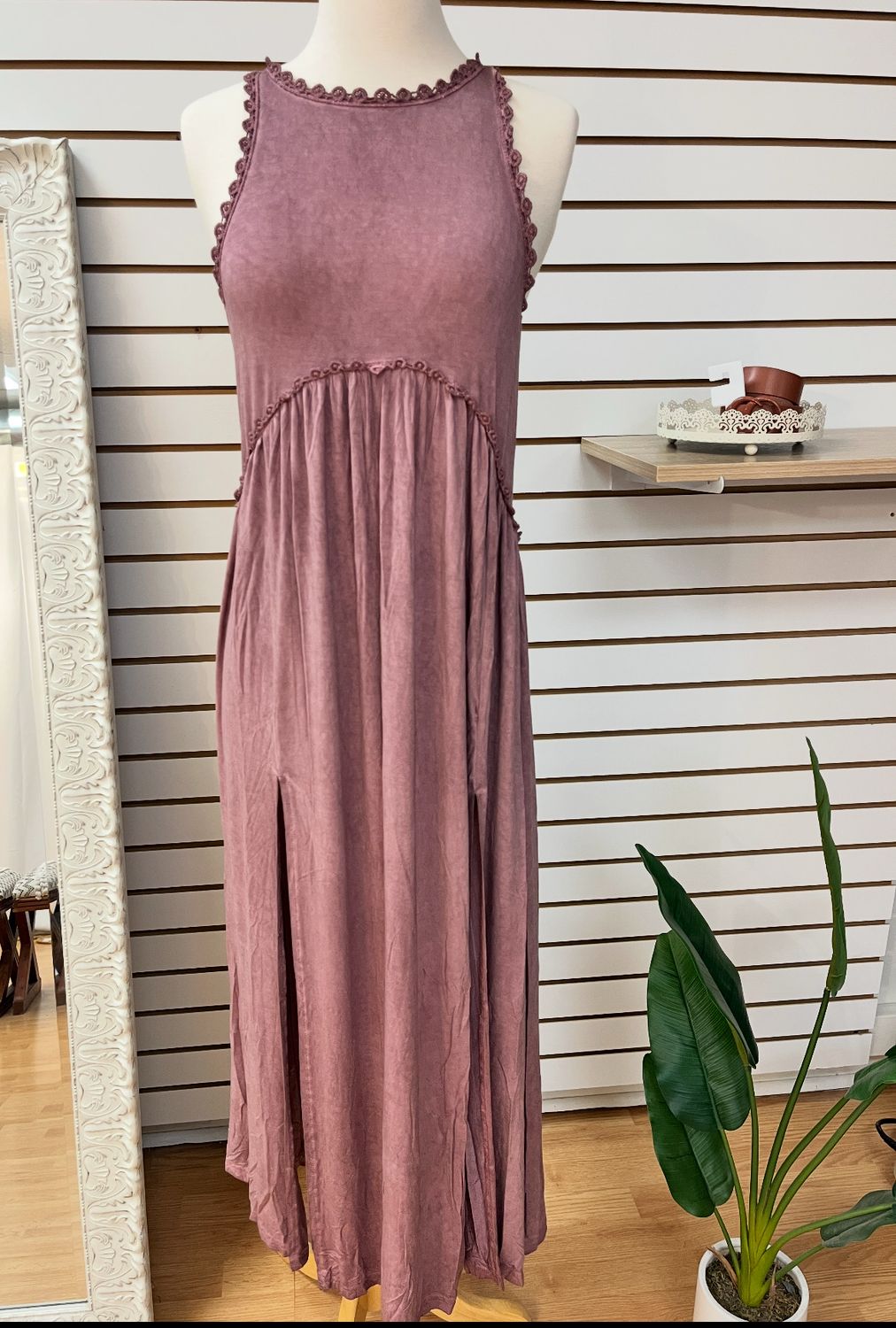 AD5561 Berry Lace Maxi Dress