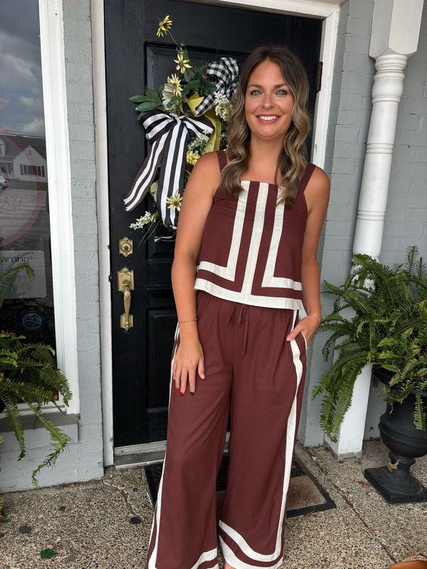 AD5565 Brown Stripe Pant