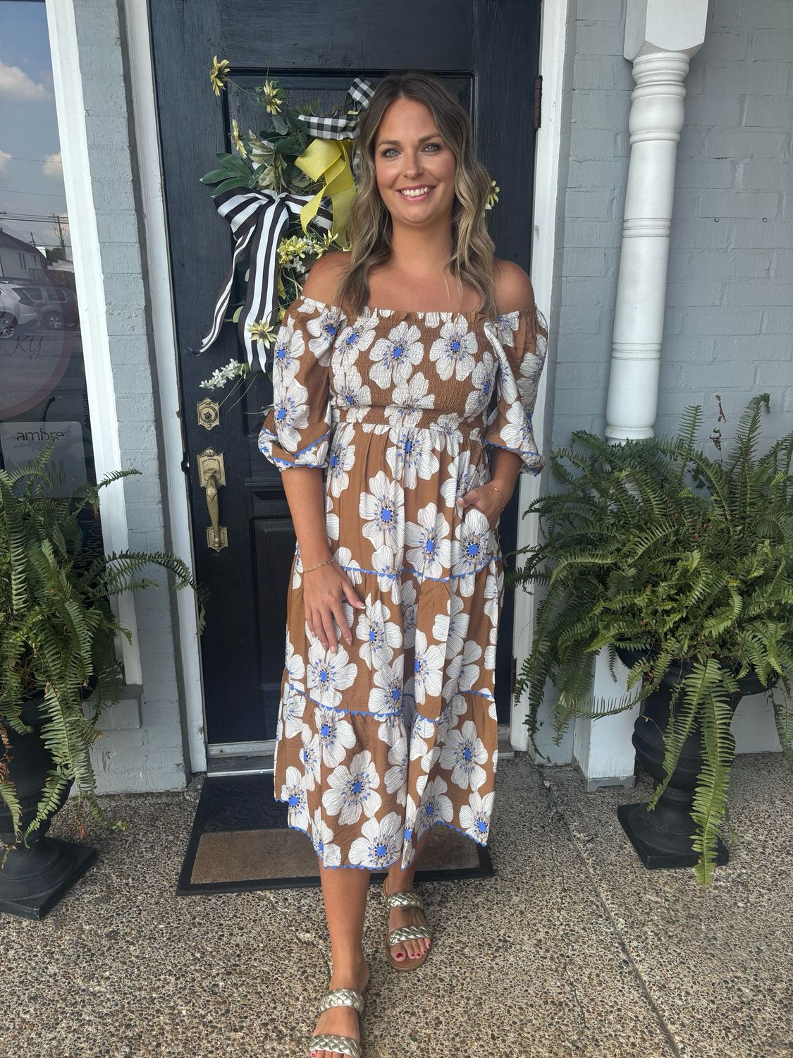 AD5580 Floral Tiered Dress