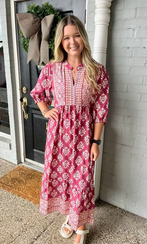 AD5589 Pink Floral Midi