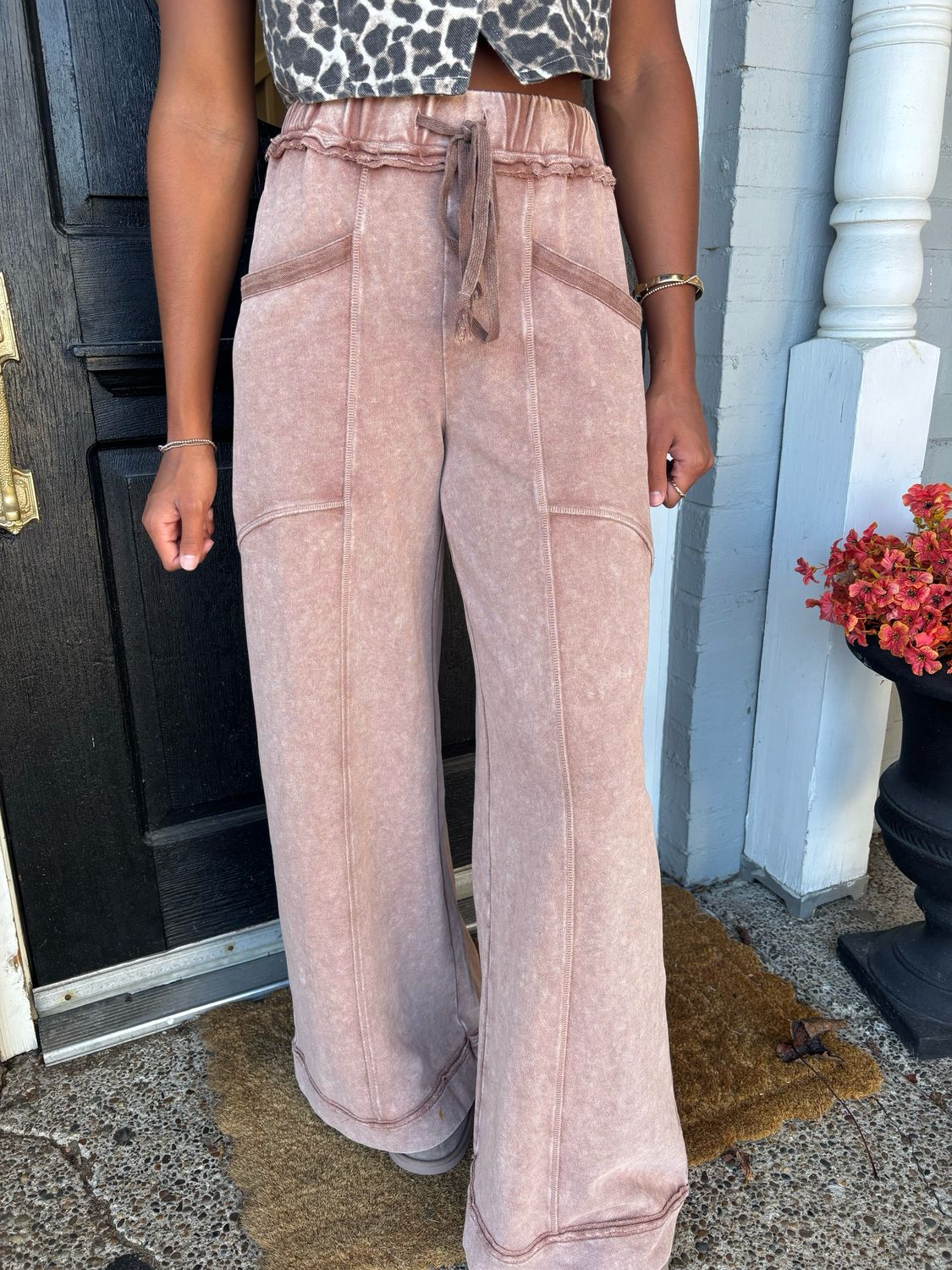 AD5660 Hazelnut Button Knit Pants