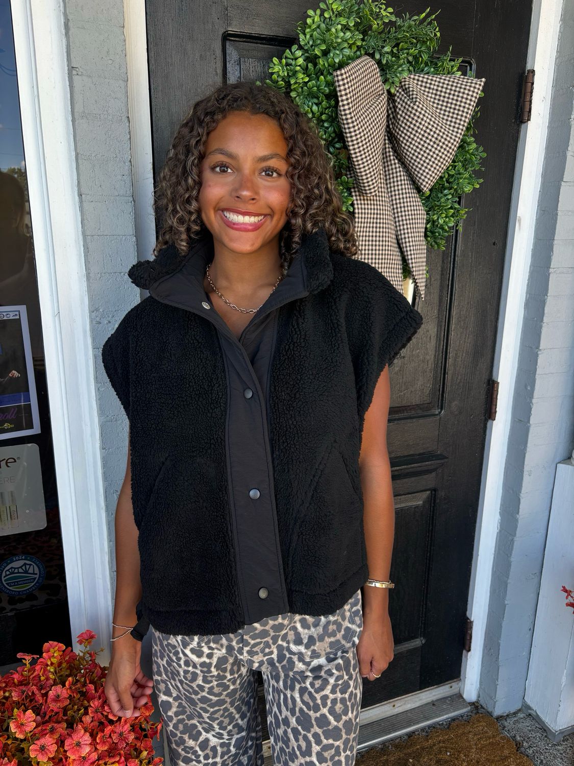 AD5654 Mock Neck Sherpa Vest