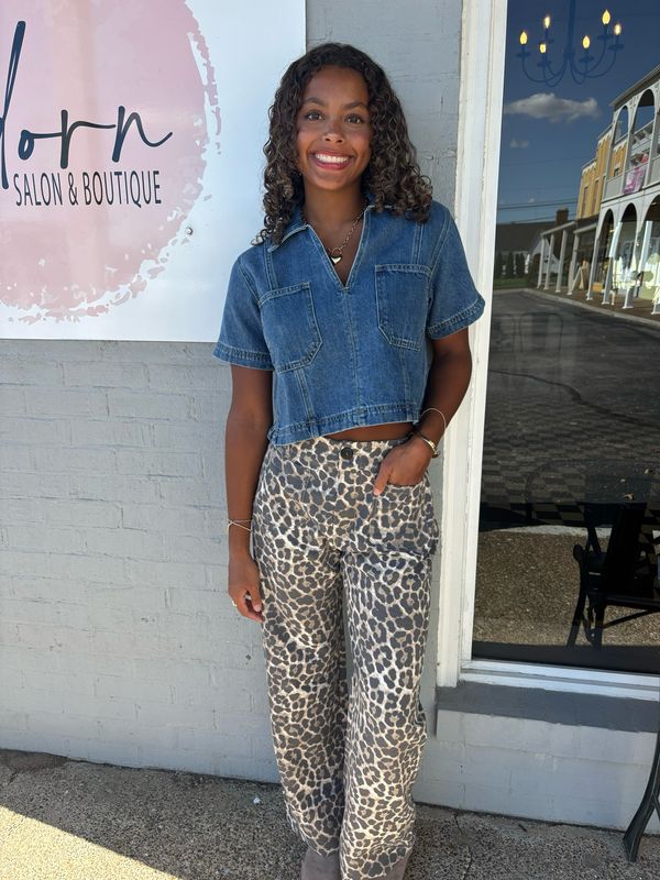 AD5656 Cream Cheetah Jean